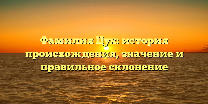 Фамилия Цух: история происхождения, значение и правильное склонение Фамилия Цух: история происхождения, значение и правильное склонение