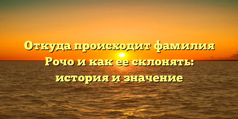 Откуда происходит фамилия Рочо и как ее склонять: история и значение