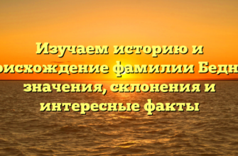 Изучаем историю и происхождение фамилии Беднин: значения, склонения и интересные факты
