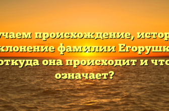 Изучаем происхождение, историю и склонение фамилии Егорушкин: откуда она происходит и что означает? Изучаем происхождение, историю и склонение фамилии Егорушкин: откуда она происходит и что означает?