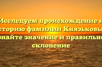 Исследуем происхождение и историю фамилии Князьковых: узнайте значение и правильное склонение Исследуем происхождение и историю фамилии Князьковых: узнайте значение и правильное склонение