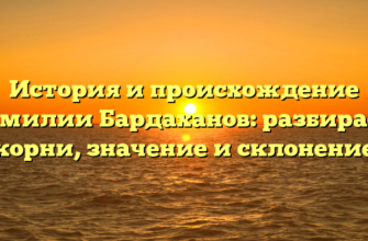 История и происхождение фамилии Бардаханов: разбираем корни, значение и склонение История и происхождение фамилии Бардаханов: разбираем корни, значение и склонение