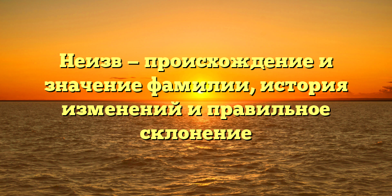 Неизв — происхождение и значение фамилии, история изменений и правильное склонение