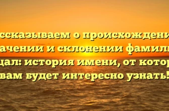 Рассказываем о происхождении, значении и склонении фамилии Кацал: история имени, от которой вам будет интересно узнать! Рассказываем о происхождении, значении и склонении фамилии Кацал: история имени, от которой вам будет интересно узнать!