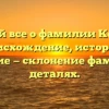 Узнай все о фамилии Косме: происхождение, история и значение — склонение фамилии в деталях.