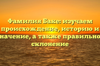 Фамилия Баке: изучаем происхождение, историю и значение, а также правильное склонение
