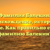 Фамилия Балекин: происхождение, история и значение. Как правильно склонять фамилию Балекин?