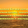 Фамилия Богма: история происхождения, значение и особенности склонения для родственников и наследников
