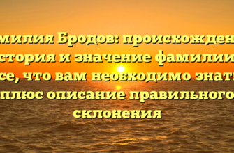 Фамилия Бродов: происхождение, история и значение фамилии — все, что вам необходимо знать, плюс описание правильного склонения