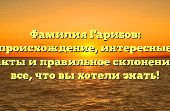 Фамилия Гарибов: происхождение, интересные факты и правильное склонение – все, что вы хотели знать! Фамилия Гарибов: происхождение, интересные факты и правильное склонение – все, что вы хотели знать!