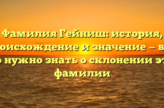 Фамилия Гейниш: история, происхождение и значение — все, что нужно знать о склонении этой фамилии Фамилия Гейниш: история, происхождение и значение — все, что нужно знать о склонении этой фамилии