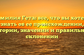 Фамилия Гета: все, что вы хотели знать об ее происхождении, истории, значении и правильном склонении Фамилия Гета: все, что вы хотели знать об ее происхождении, истории, значении и правильном склонении