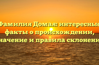 Фамилия Домая: интересные факты о происхождении, значение и правила склонения