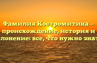 Фамилия Костромитина — происхождение, история и склонение: все, что нужно знать! Фамилия Костромитина — происхождение, история и склонение: все, что нужно знать!