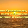 Фамилия Красиков: все, что вы хотели знать о происхождении, значении и склонении