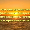 Все, что вам нужно знать о фамилии Канарев: происхождение, история, значение и правильное склонение