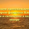 Изучаем происхождение и историю фамилии Касеев: значение и склонение в подробном обзоре