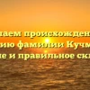 Изучаем происхождение и историю фамилии Кучменко: значение и правильное склонение