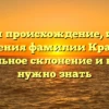 Изучаем происхождение, историю и значения фамилии Краскина: правильное склонение и все, что нужно знать