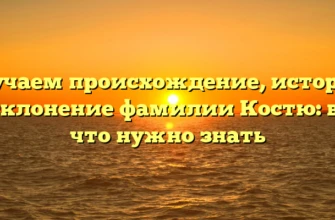 Изучаем происхождение, историю и склонение фамилии Костю: все, что нужно знать Изучаем происхождение, историю и склонение фамилии Костю: все, что нужно знать