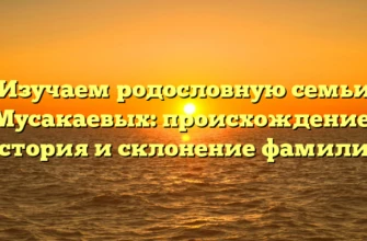 Изучаем родословную семьи Мусакаевых: происхождение, история и склонение фамилии Изучаем родословную семьи Мусакаевых: происхождение, история и склонение фамилии