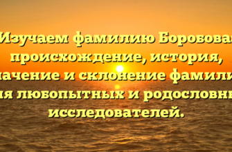 Изучаем фамилию Боробова: происхождение, история, значение и склонение фамилии для любопытных и родословных исследователей.