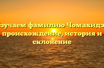 Изучаем фамилию Чомахидзе: происхождение, история и склонение Изучаем фамилию Чомахидзе: происхождение, история и склонение
