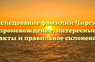 Исследование фамилии Чиргин: происхождение, интересные факты и правильное склонение Исследование фамилии Чиргин: происхождение, интересные факты и правильное склонение