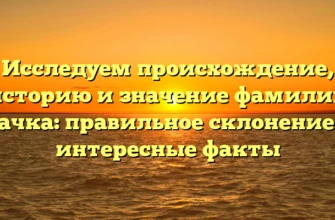 Исследуем происхождение, историю и значение фамилии Качка: правильное склонение и интересные факты Исследуем происхождение, историю и значение фамилии Качка: правильное склонение и интересные факты