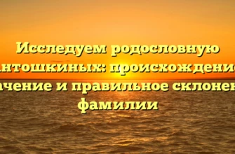 Исследуем родословную Антошкиных: происхождение, значение и правильное склонение фамилии Исследуем родословную Антошкиных: происхождение, значение и правильное склонение фамилии