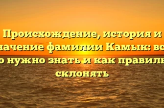 Происхождение, история и значение фамилии Камык: всё, что нужно знать и как правильно склонять Происхождение, история и значение фамилии Камык: всё, что нужно знать и как правильно склонять