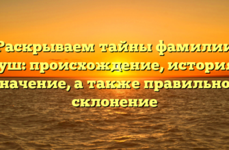 Раскрываем тайны фамилии Боуш: происхождение, история и значение, а также правильное склонение