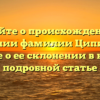 Узнайте о происхождении и значении фамилии Ципилев, а также о ее склонении в нашей подробной статье