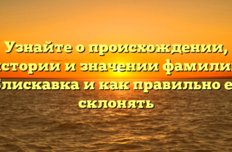 Узнайте о происхождении, истории и значении фамилии Блискавка и как правильно ее склонять