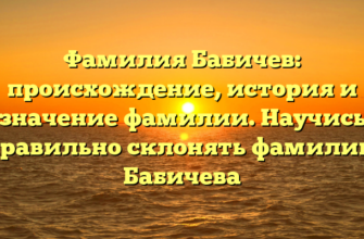 Фамилия Бабичев: происхождение, история и значение фамилии. Научись правильно склонять фамилию Бабичева