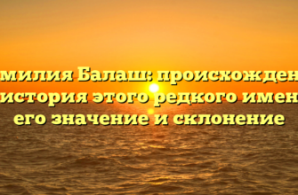 Фамилия Балаш: происхождение и история этого редкого имени, его значение и склонение