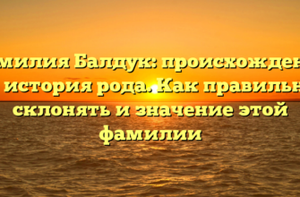 Фамилия Балдук: происхождение и история рода. Как правильно склонять и значение этой фамилии
