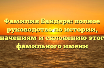 Фамилия Бандера: полное руководство по истории, значениям и склонению этого фамильного имени