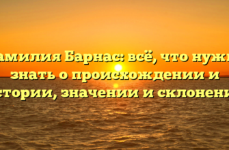 Фамилия Барнас: всё, что нужно знать о происхождении и истории, значении и склонении