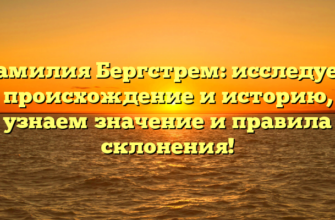 Фамилия Бергстрем: исследуем происхождение и историю, узнаем значение и правила склонения!
