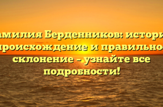Фамилия Берденников: история, происхождение и правильное склонение – узнайте все подробности!