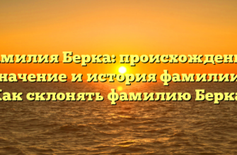 Фамилия Берка: происхождение, значение и история фамилии | Как склонять фамилию Берка.