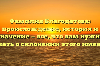 Фамилия Благодатова: происхождение, история и значение — все, что вам нужно знать о склонении этого имени