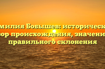 Фамилия Бобышев: исторический обзор происхождения, значения и правильного склонения