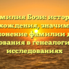 Фамилия Бози: история происхождения, значимость и склонение фамилии для исследования в генеалогических исследованиях