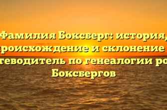 Фамилия Боксберг: история, происхождение и склонение — путеводитель по генеалогии рода Боксбергов