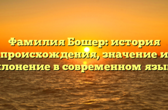 Фамилия Бошер: история происхождения, значение и склонение в современном языке