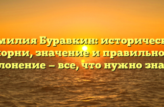 Фамилия Буравкин: исторические корни, значение и правильное склонение — все, что нужно знать.
