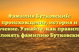 Фамилия Бутковский: происхождение, история и значение. Узнайте, как правильно склонять фамилию Бутковский!