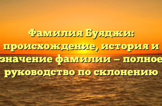 Фамилия Буяджи: происхождение, история и значение фамилии — полное руководство по склонению